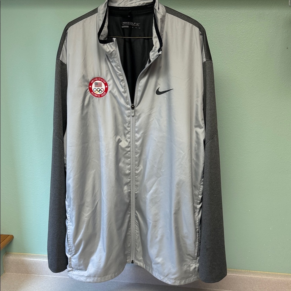 Nike Olympic team Silver and Gray Men's Windbreaker